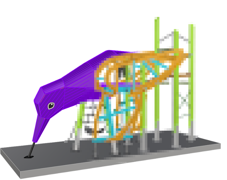 Internal production model view of the playground bird structure.