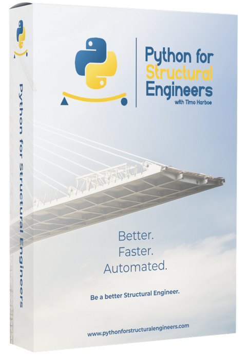 Python for Structural Engineers online course box artwork.